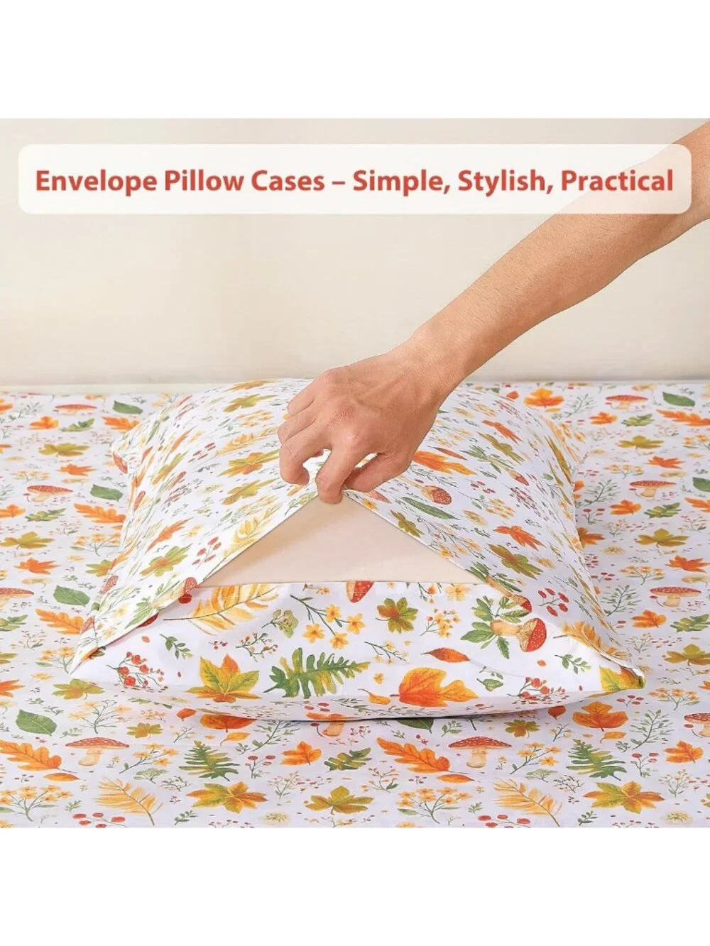 Orange Floral Twin Sheet Set - 3-Piece Microfiber Bedding with Deep Pockets